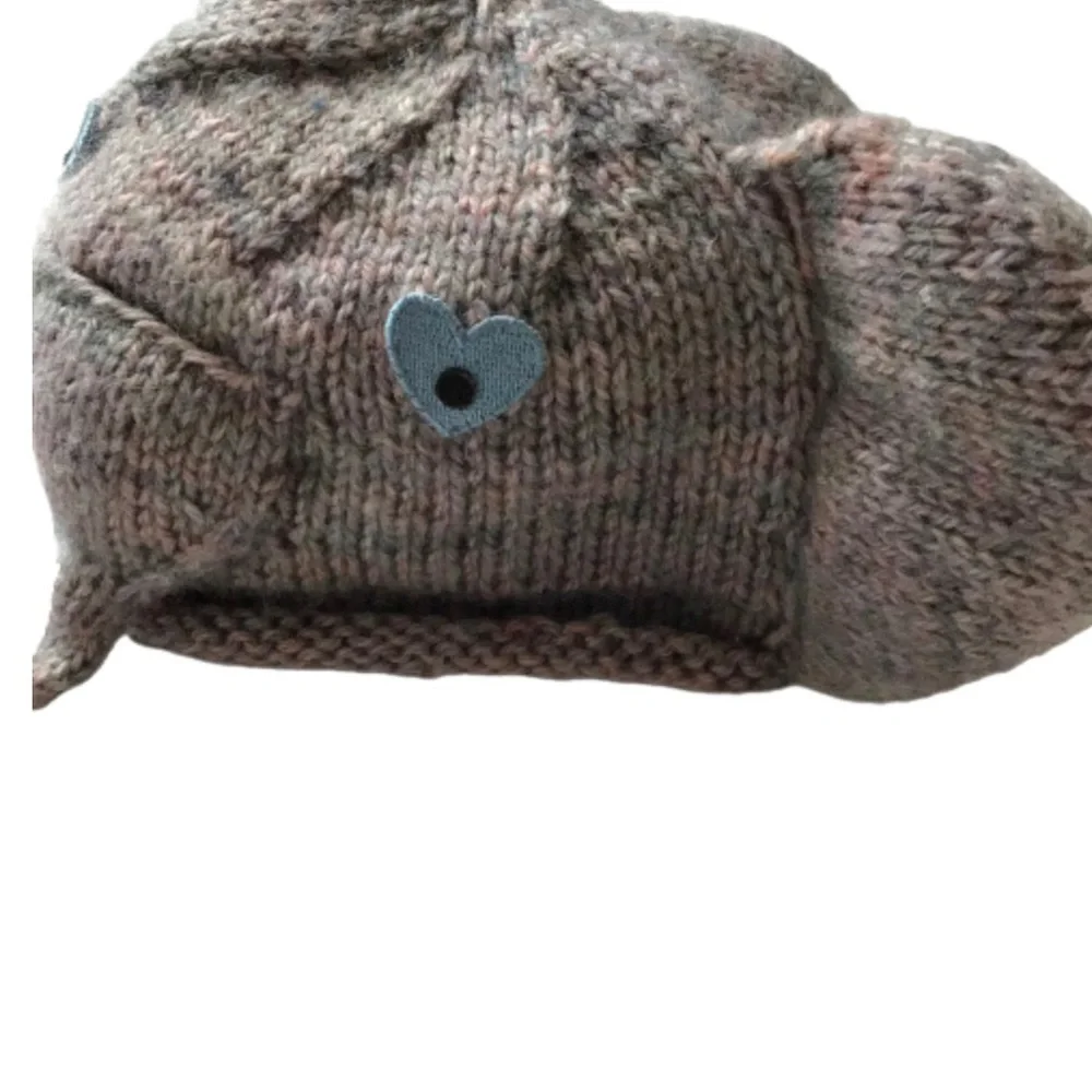 Elephant Hat Handmade Knit Youth Tan OS